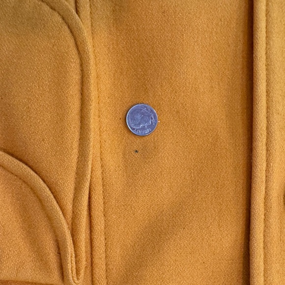 Tulle ANTHROPOLOGIE Women's Mustard Wool Blend Jacket Pea Coat Gold Large Fall - Picture 12 of 12